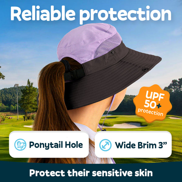 Sun Protection Hat for Kids with UPF 50+ - Safety Headgear - Navigator Ponytail Kids Series
