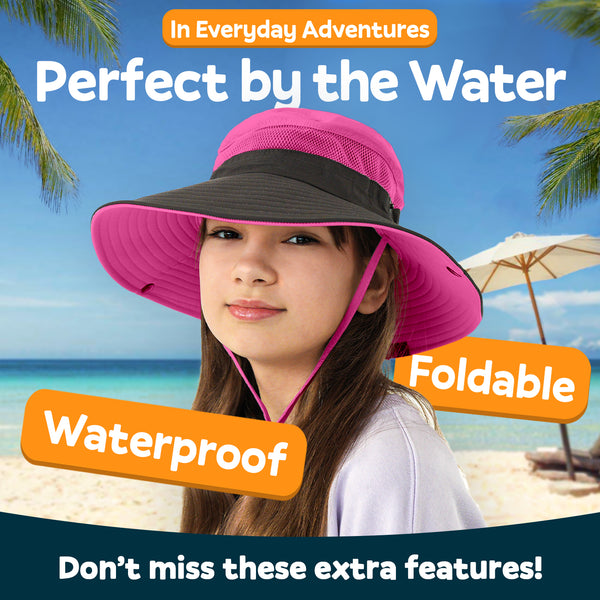 Sun Protection Hat for Kids with UPF 50+ - Safety Headgear - Navigator Ponytail Kids Series