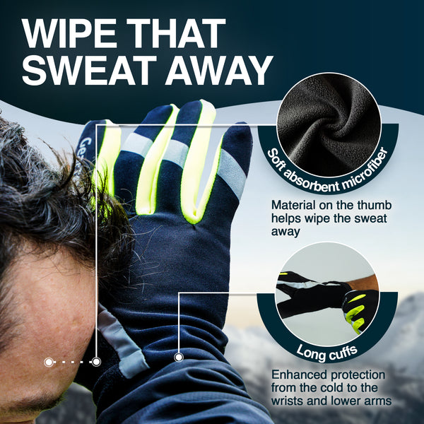 Touch Screen Reflective Running Gloves