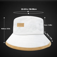 Suede Bucket Hat for Men & Women – Packable Wide Brim Sun Hat with Hidden Pocket & Removable Strap