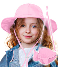Sun Protection Hat for Kids with UPF 50+ - Safety Headgear - Ariel Foldable, Water-resistant, Adjustable Hat Fish Design