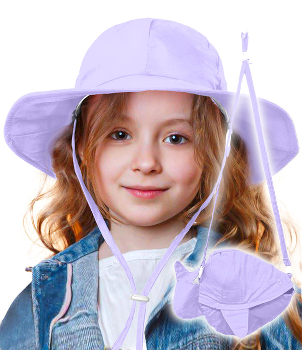 Sun Protection Hat for Kids with UPF 50 Safety Headgear Ariel Foldable Waterproof Adjustable Hat Fish Design