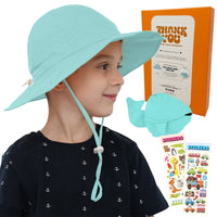 Sun Protection Hat for Kids with UPF 50+ - Safety Headgear - Ariel Foldable, Water-resistant, Adjustable Hat Fish Design