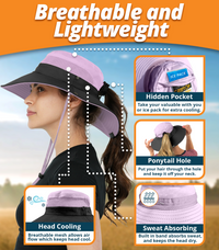 Navigator Ponytail Series Sun Protection Hat with UPF 50+ - Women Bucket Hats with UV Protection for Hiking Beach Hats