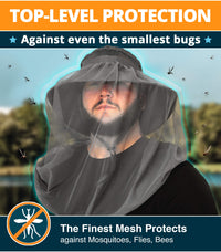 GearTop Explorer Series wide brim sun hat with ultra-fine mosquito net shielding the face from mosquitoes, flies, bees, and other biting insects while remaining breathable and comfortable outdoors.