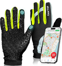 GearTop Touch Screen Reflective Running Gloves with touchscreen fingertips, reflective detailing, anti-slip grip, and breathable winter design for running, cycling, hiking, and outdoor activities.