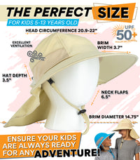 Sun Protection Hat for Kids with UPF 50+ - Safety Headgear - Discoverer Series