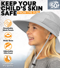 Sun Protection Hat for Kids with UPF 50+ - Safety Headgear - Discoverer Series
