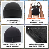 Cool Black Skull Cap Helmet Liner Running Beanie
