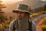 UPF 50+ sun hat with neck flap for full ear and neck UV protection outdoors