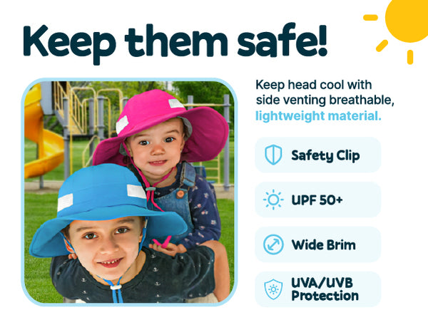 Sun Protection Hat for Kids with UPF 50+ - Safety Headgear - Traveler Series