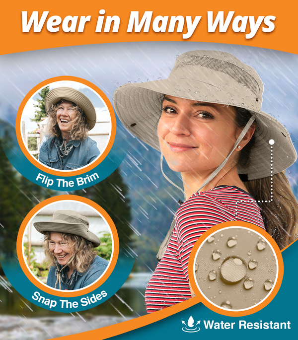 Navigator Ponytail Series Sun Protection Hat with UPF 50+ - Women Bucket Hats with UV Protection for Hiking Beach Hats