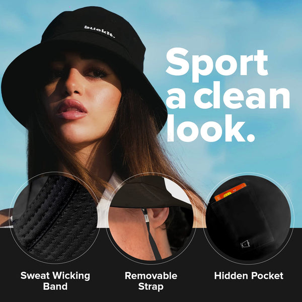 Reset Bucket Hat with Hidden Pocket & Removable Strap | Packable Cotton Twill Sun Hat