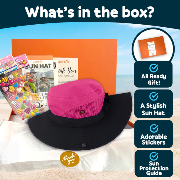 Sun Protection Hat for Kids with UPF 50+ - Safety Headgear - Navigator Ponytail Kids Series