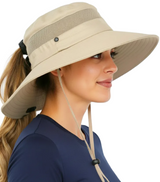 Navigator Ponytail Series Sun Protection Hat with UPF 50+ - Women Bucket Hats with UV Protection for Hiking Beach Hats