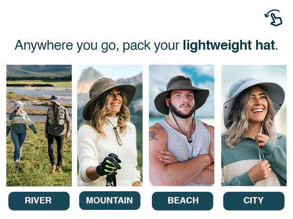 GearTop Navigator Series lightweight and packable sun hat designed for travel, hiking, river adventures, mountain trails, beach days, and city outings.
