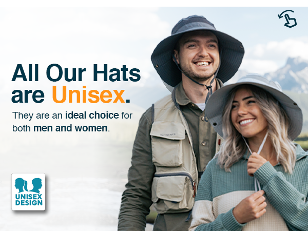 GearTop Navigator Series unisex wide brim sun hat with breathable mesh ventilation and UPF 50+ protection, designed for both men and women.