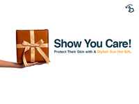 Gift box with ribbon and message to protect their skin with a stylish GearTOP sun hat—perfect sun-safe gift for any occasion.