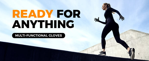 Athlete wearing GearTop Touch Screen Running Gloves during outdoor training, showcasing lightweight warmth, touchscreen functionality, and versatile performance for cold-weather activities.