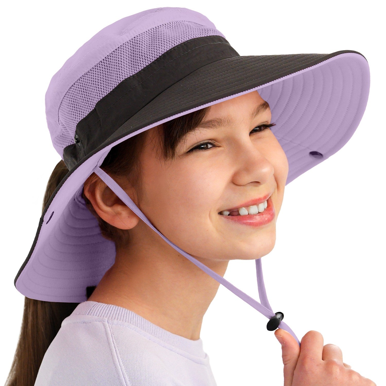 Sun Protection Hat for Kids with UPF 50+ - Safety Headgear - Navigator Ponytail Kids Series