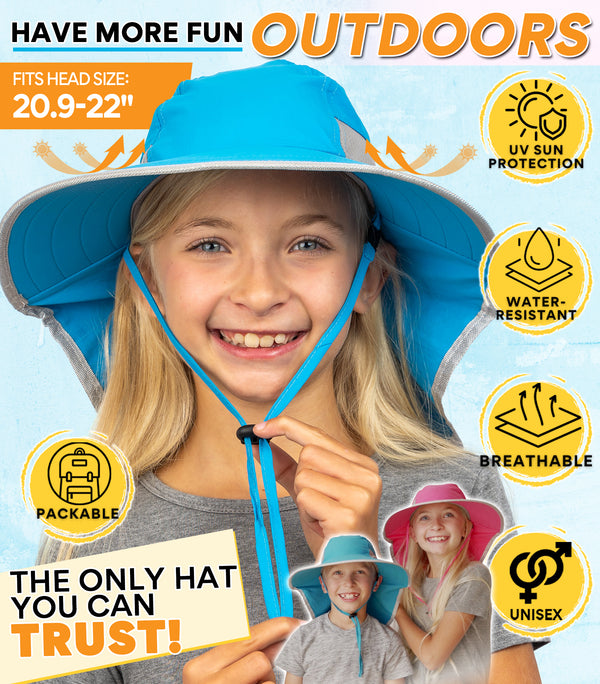 GearTOP Fishing Hats for Kids, Sun Hats with UV Protection for Boys and  Girls 5 to 13 Years Old (Discoverer Kids)
