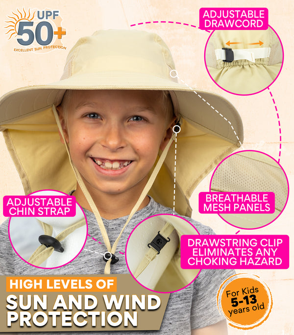 UPF 50+ Sun Protective Hats for Babies and Kids