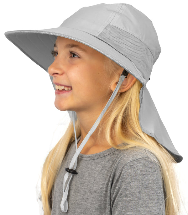 Kids Bucket Hats Boys Sun Hat Summer Camping Fishing Safari Hats For Boy  Sun Protection Wide Brim Beach Play Hat Light Grey One Size