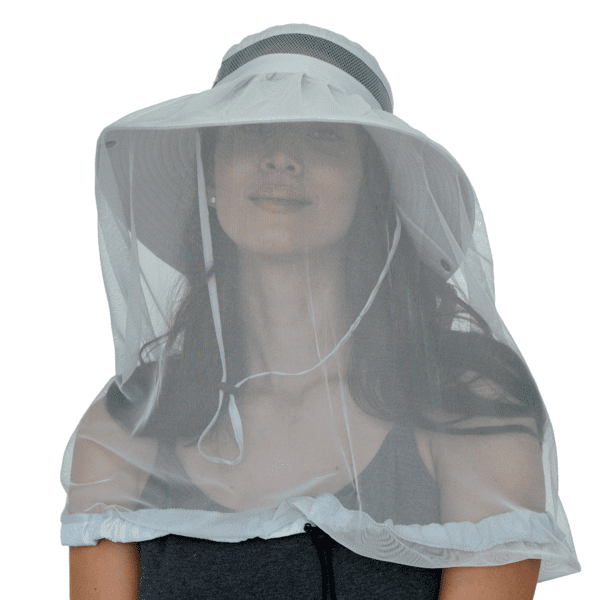 Front view of the GearTOP Explorer Series sun hat with removable mosquito net delivering full face, neck, and sun protection while maintaining visibility and airflow.